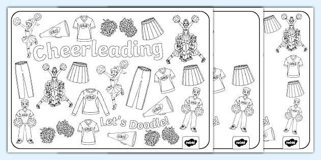 Cheerleading coloring pages for young learners to enjoy and express creativity