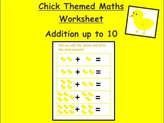Cute chickens helping preschoolers learn addition concepts