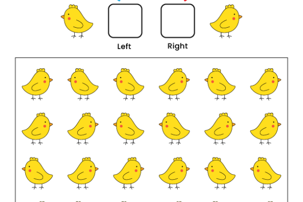 Cute chickens illustrating addition concepts for preschoolers