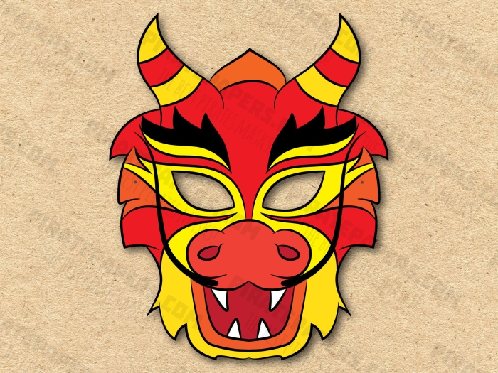 Chinese zodiac mask for the Year of the Horse, perfect for Pre-K reading activities
