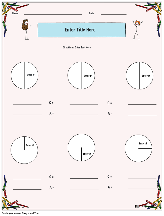 Fifth grade math worksheet featuring illustrated cookies to practice calculating circle area and circumference