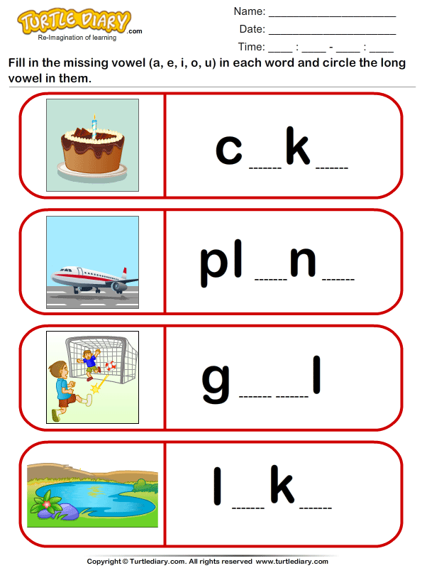 Circle the Long Vowel Worksheet for Kindergarten Measurement Activity Worksheet featuring a unicorn and an eagle for sorting long vowel sounds