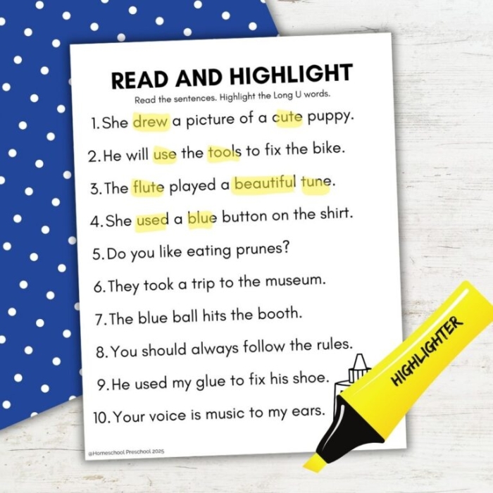 Engaging long vowel practice activity for kindergarten students Worksheet for sorting long vowel sounds featuring a unicorn and an eagle