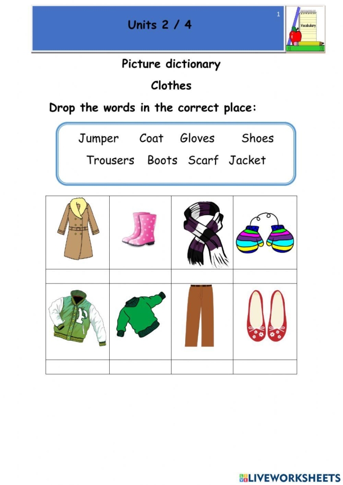 Worksheet featuring winter clothing items to circle for Pre-K students