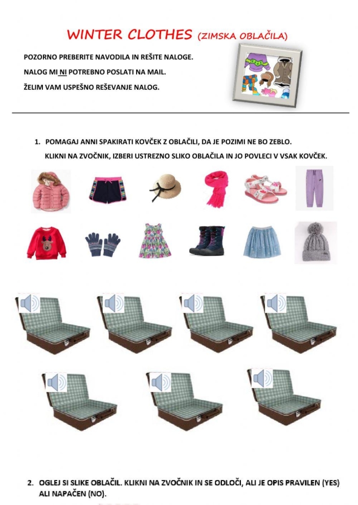 Illustration of a worksheet for preschoolers featuring winter clothes to circle