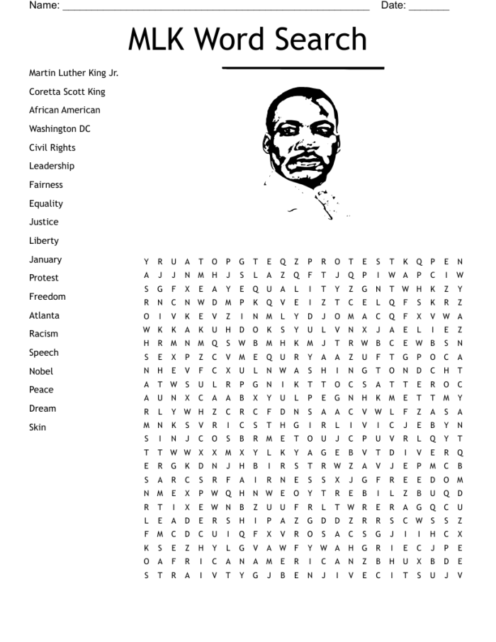 Civil Rights Leaders Word Puzzle worksheet for fifth graders exploring historical figures