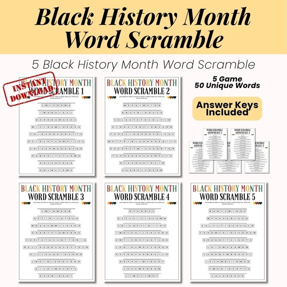 Fifth grade word search worksheet featuring prominent American Civil Rights and Abolitionist figures