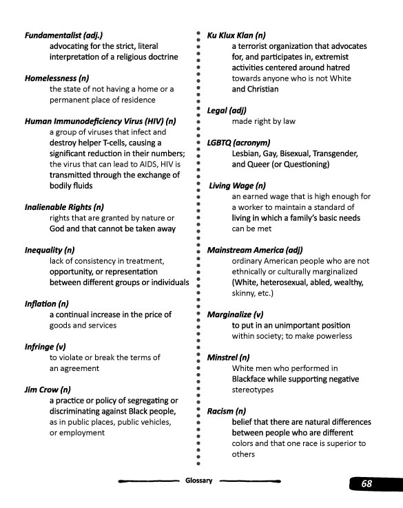 Civil Rights Movement Vocabulary Learning Activity for Elementary Students Fifth grade civil rights vocabulary worksheet with word definitions and activities for learning movement-related terms
