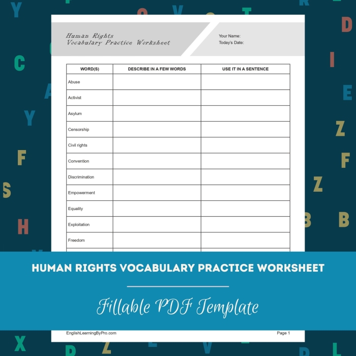 Image 3: Exploring Civil Rights Movement Vocabulary Terms and Definitions Civil Rights Vocabulary worksheet activity for fifth grade students learning about historical and modern equality movements