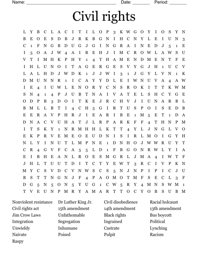 Civil Rights Movement Word Find Activity for Third Grade Third grade students identify historical vocabulary in this Civil Rights word search puzzle.