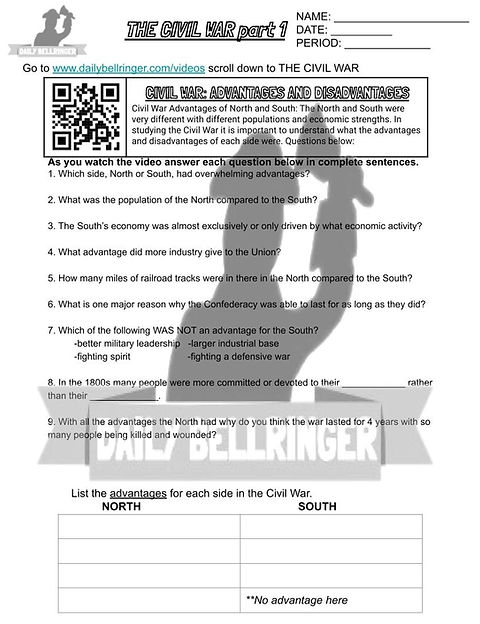 Causes of the Civil War Research Worksheet 25 Sixth grade worksheet about the causes of the American Civil War featuring research questions on pre-war events