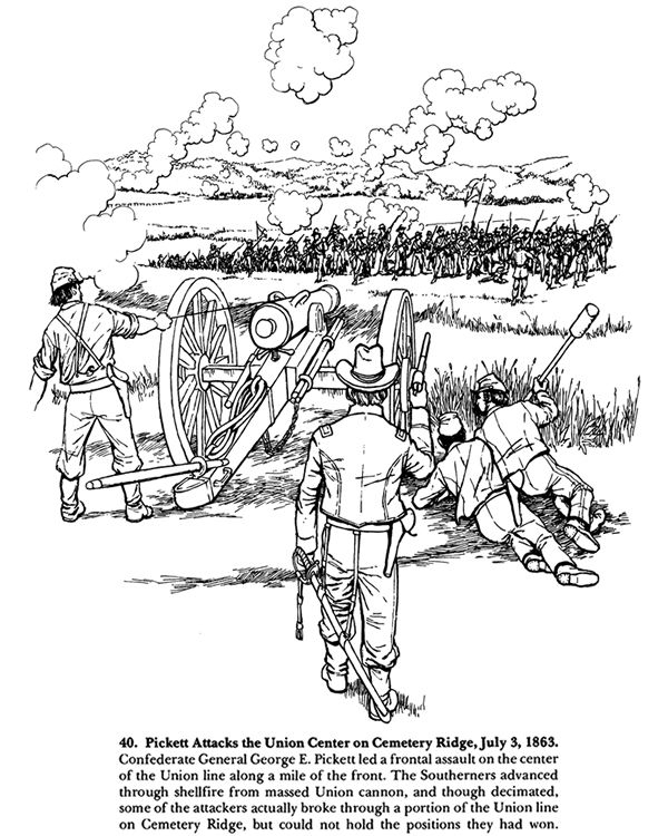 Civil War coloring page featuring soldiers from opposing forces for educational fun