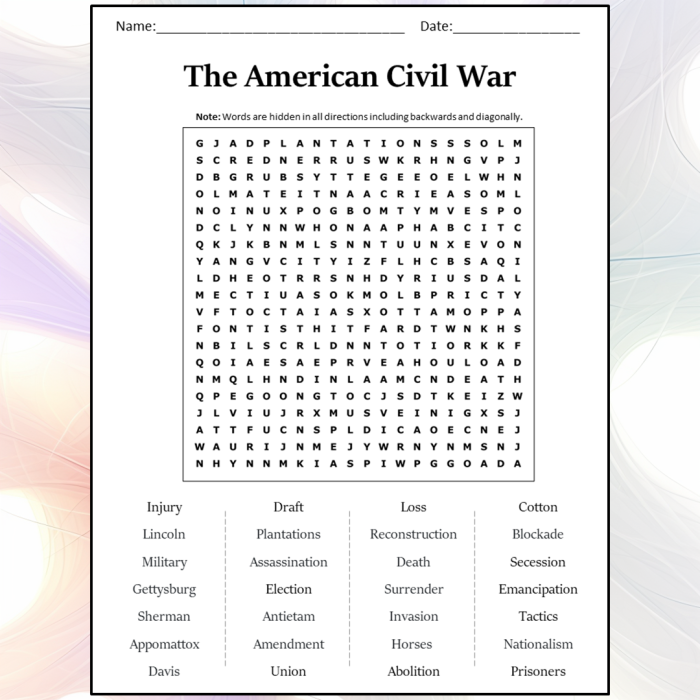 Grammar and Mechanics worksheet for Reading Civil War Quiz worksheet designed for middle school students to test their knowledge on key figures and events. Educational resource image for a Civil War quiz aimed at enhancing reading comprehension skills.