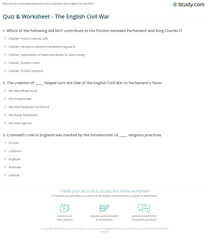 Engaging quiz on significant figures and locations from the Civil War for reading practice Civil War Quiz worksheet designed for middle school students to test their knowledge