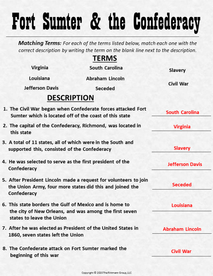 Engaging Civil War quiz worksheet designed to enhance reading and comprehension skills Civil War Quiz worksheet for middle school students featuring questions on key figures and locations