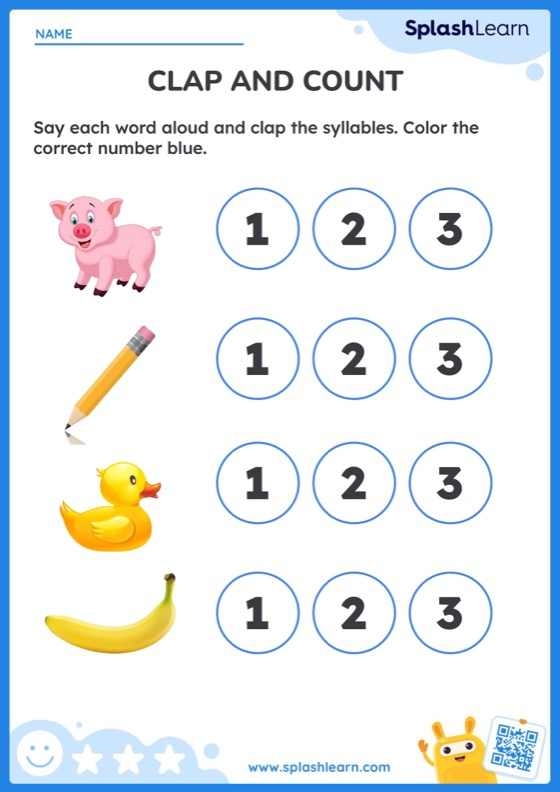 Clapping exercise for first graders to count syllables in month names