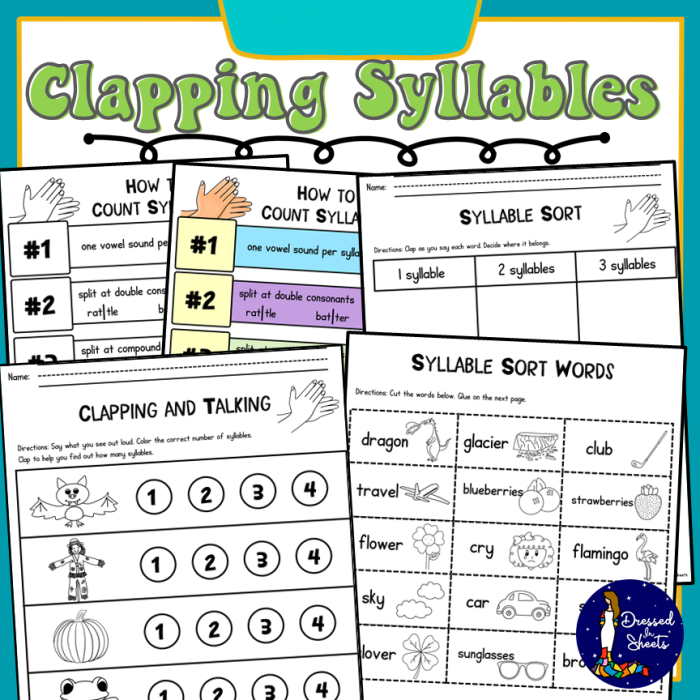 Clapping exercise worksheet for first graders to count syllables in month names