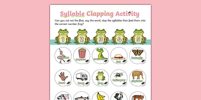 Clapping Syllables worksheet for first graders focusing on the months of the year