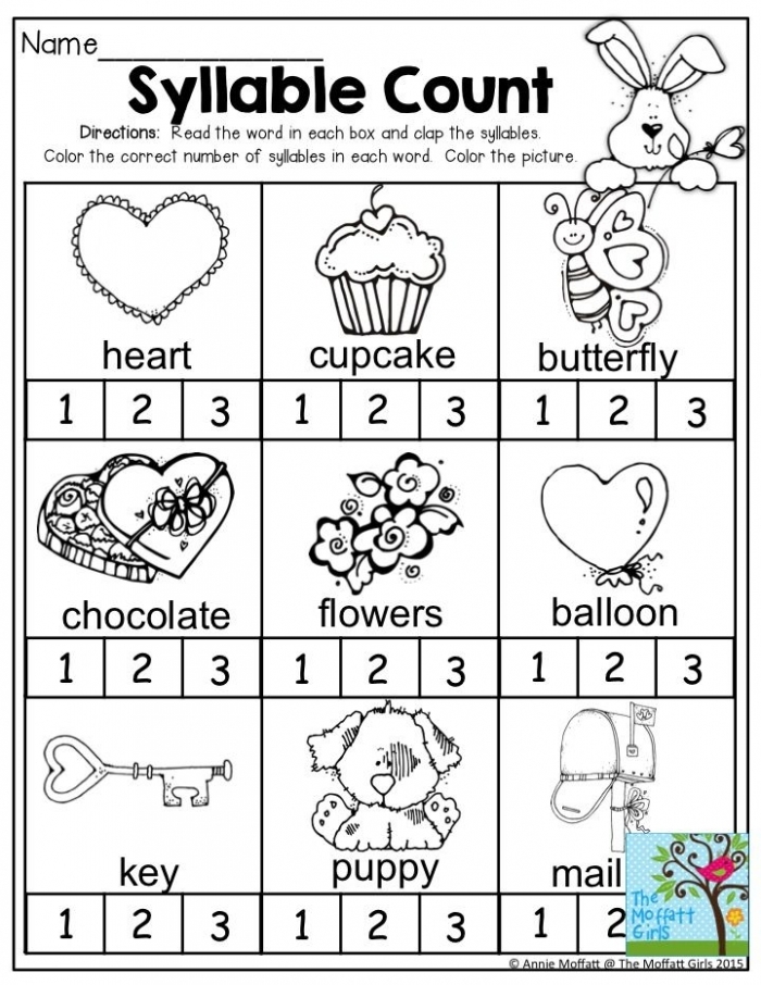 Clapping exercise worksheet for counting syllables in the names of months