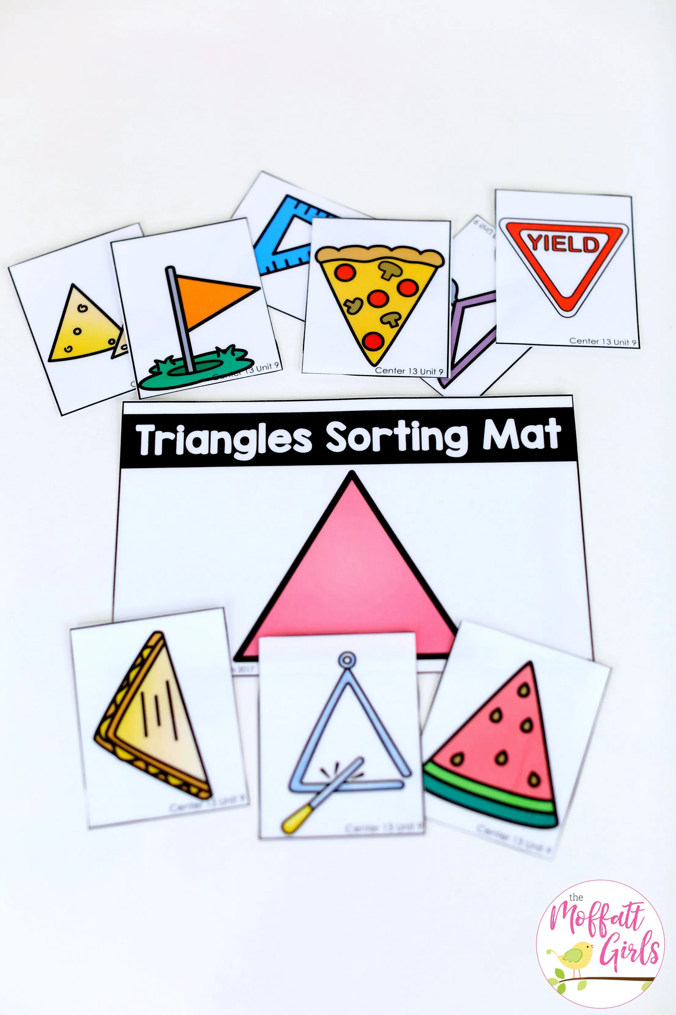 Fifth grade math worksheet with various triangles for students to classify as acute, right, or obtuse 22