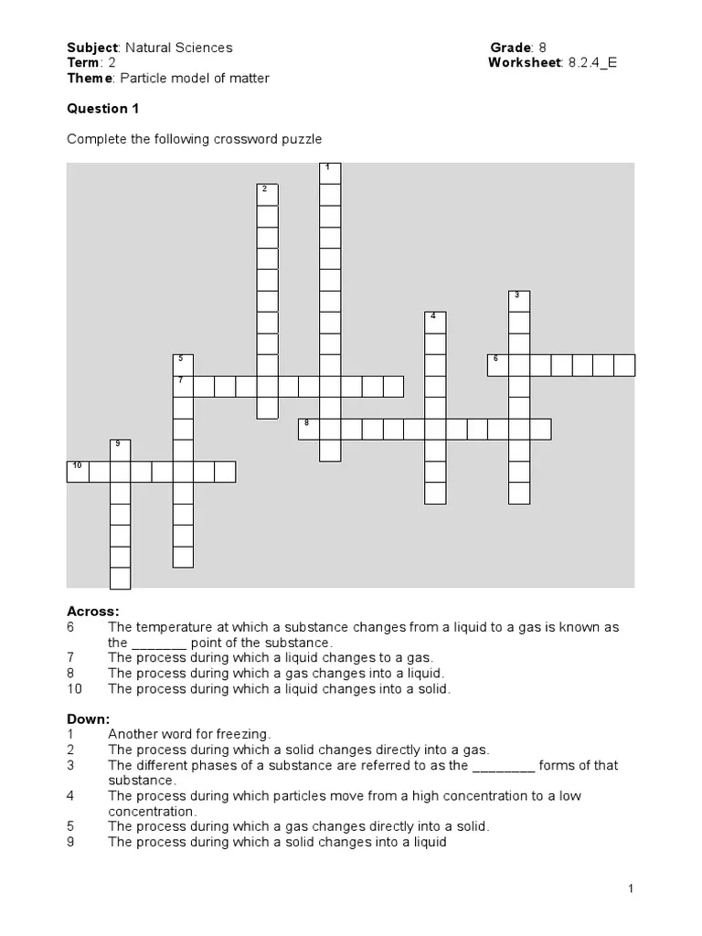 Sixth grade students using particle models to identify and sort different types of matter on a chemistry worksheet