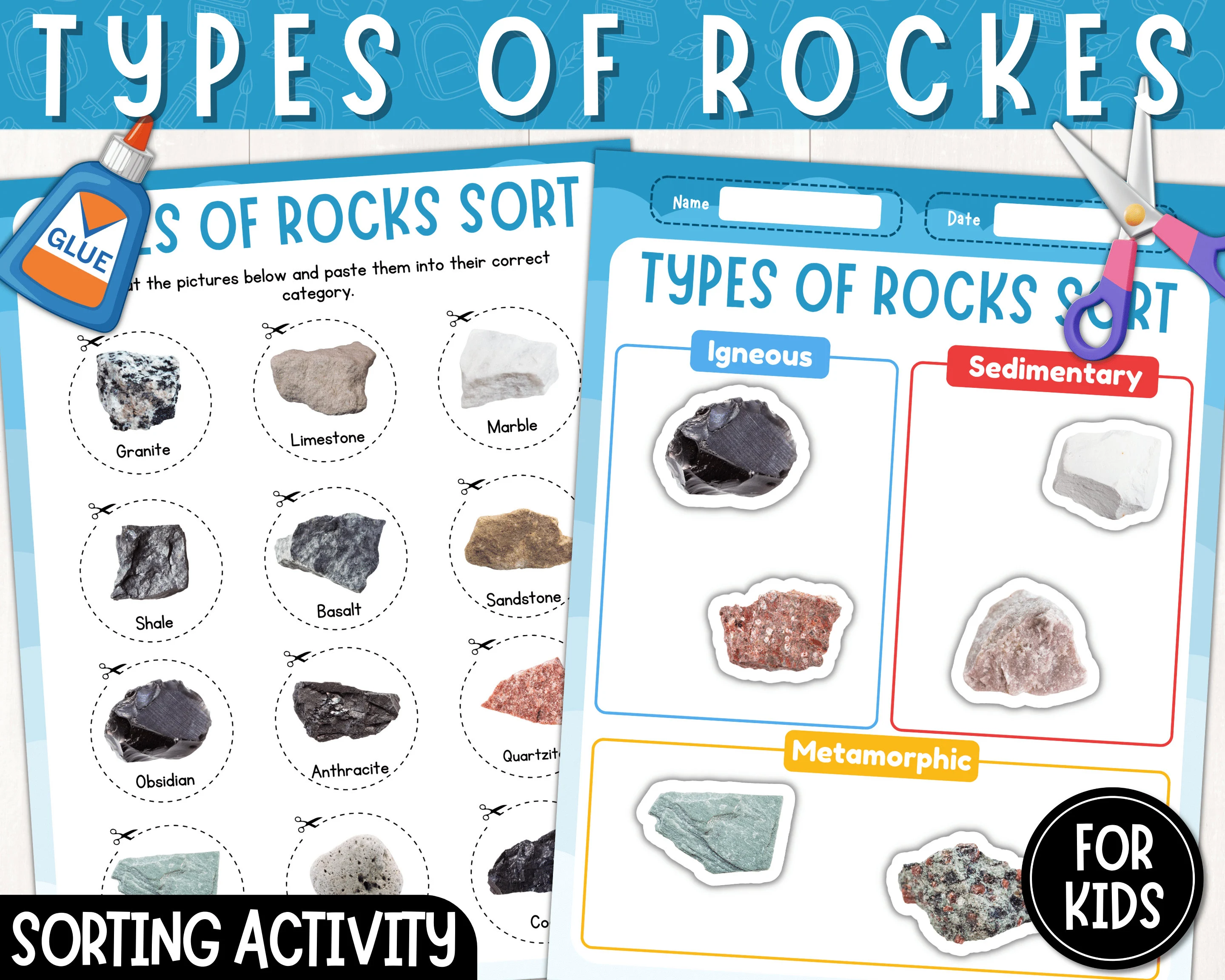 Introduction to different rock types for third grade students, image 25 Classifying Rocks worksheet for third graders, featuring various rock types and their characteristics