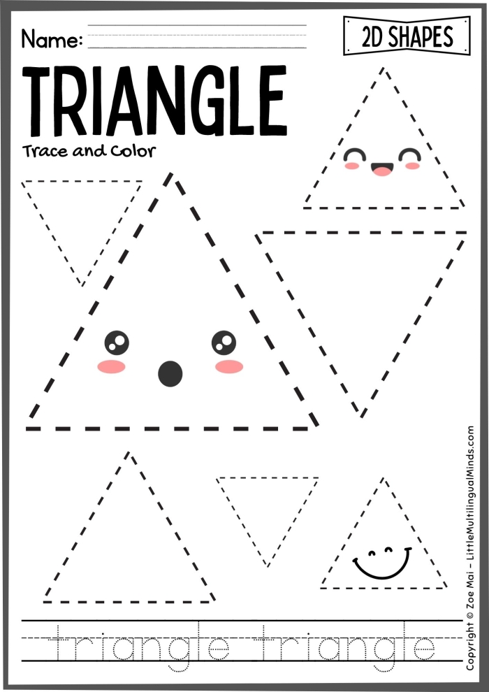 Fifth grade worksheet for sorting triangles by acute, right, and obtuse angle types