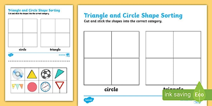 Fifth grade math worksheet focused on sorting triangles by acute right or obtuse angle types