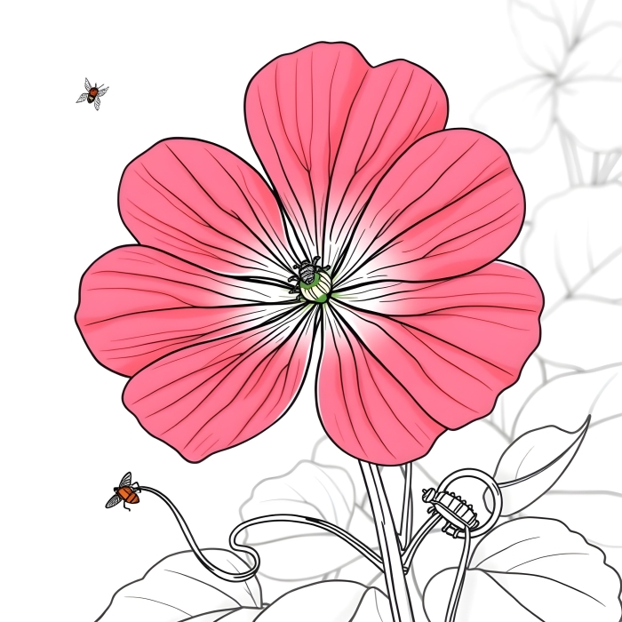 Clover coloring page worksheet for Pre-K kids celebrating St. Patrick's Day with clovers and a hat