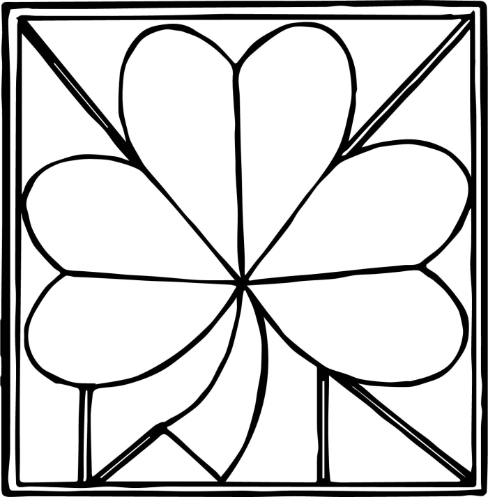 Pre-K sight words clover coloring page worksheet featuring a festive hat with shamrocks