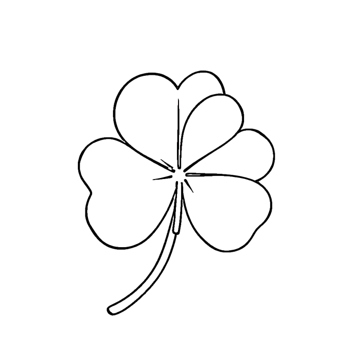 Clover coloring page worksheet for St. Patrick's Day featuring a hat full of clovers