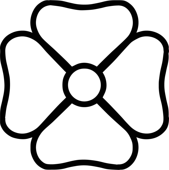 Clover coloring page worksheet for pre-K students featuring clovers and a festive hat