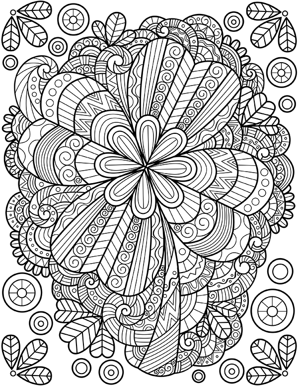 Pre-K sight words clover coloring page featuring clovers jumping out of a leprechaun hat