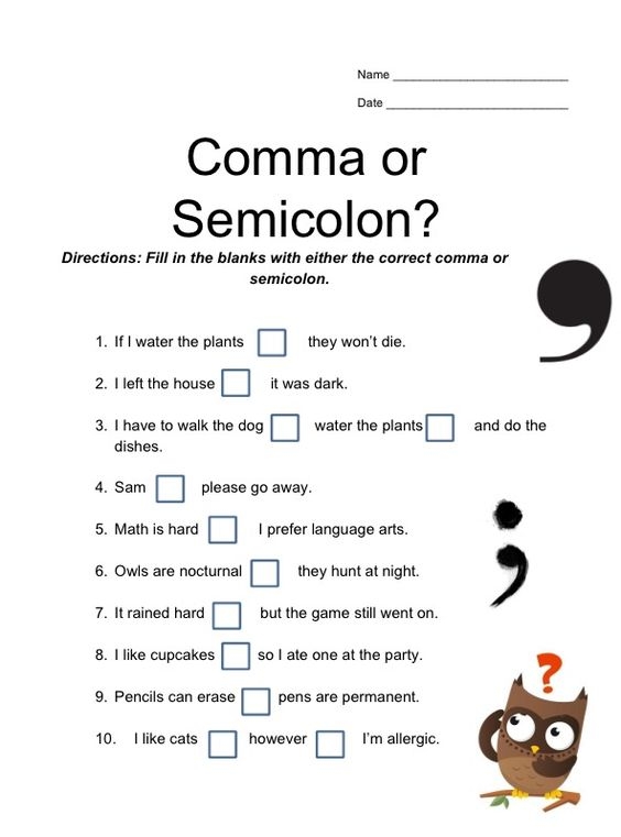 Colon usage worksheet for seventh graders focusing on punctuation practice