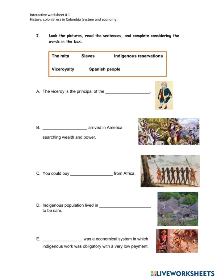 Interactive worksheet for third graders on reading timelines in early colonial history