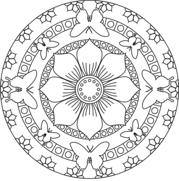 Springtime Mandala coloring activity for young learners in the Time and Money category Colorful Spring Mandala worksheet designed for Pre-K students to celebrate the arrival of spring