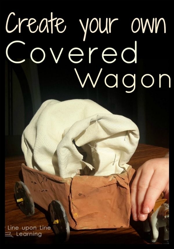 Make a Covered Wagon! worksheet for geometry fun in second grade Colorful worksheet featuring a paper covered wagon for second graders to color and assemble