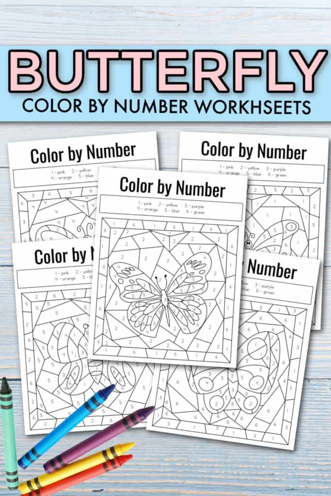 Engaging counting activity featuring a butterfly design for young learners Colorful Color by Number Butterfly worksheet for Pre-K geometry learning