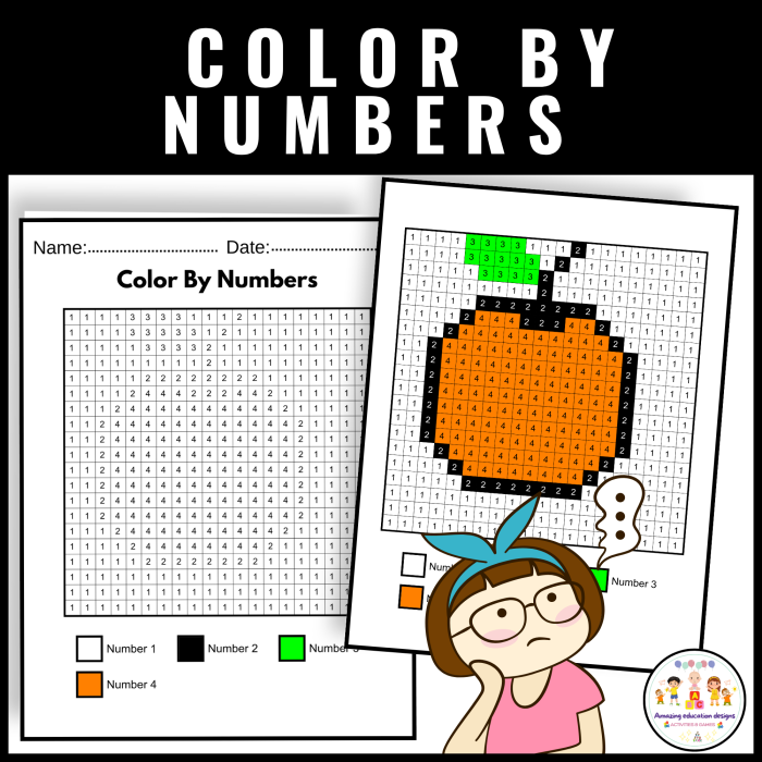 Pre-K worksheet featuring a variety of fresh fruits to color by number