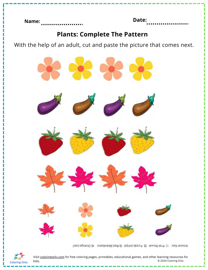Kindergarten students use math skills to reveal a beautiful garden scene in this color by number activity