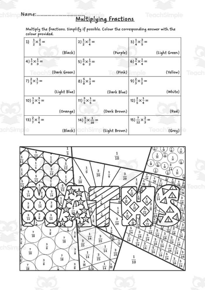 Third grade math worksheet featuring a cake coloring activity to practice multiplication by 9