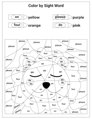 Engaging worksheet for young learners to color and identify sight words in a fun hot-air balloon theme Color by sight word activity featuring a colorful hot-air balloon for kindergarten geometry practice