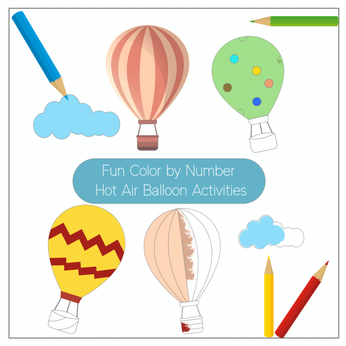 Engaging sight word coloring activity featuring a hot-air balloon design Color by Sight Word Hot-Air Balloon worksheet for kindergarten geometry practice