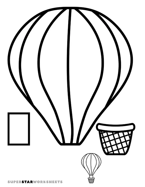 Engaging hot-air balloon sight word coloring activity for kindergarten geometry lessons Color by sight word worksheet featuring a colorful hot-air balloon for young learners