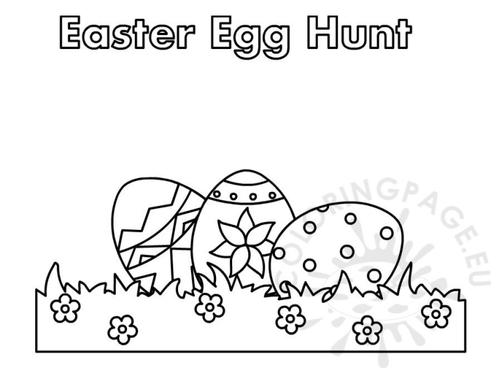 Kindergarten students color hidden Easter eggs scattered throughout this fun hunt activity page