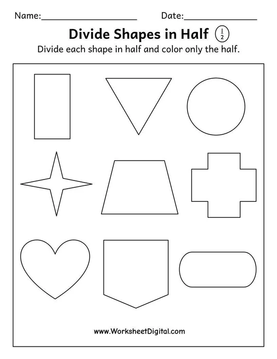Color the Fractions worksheet for Third Grade