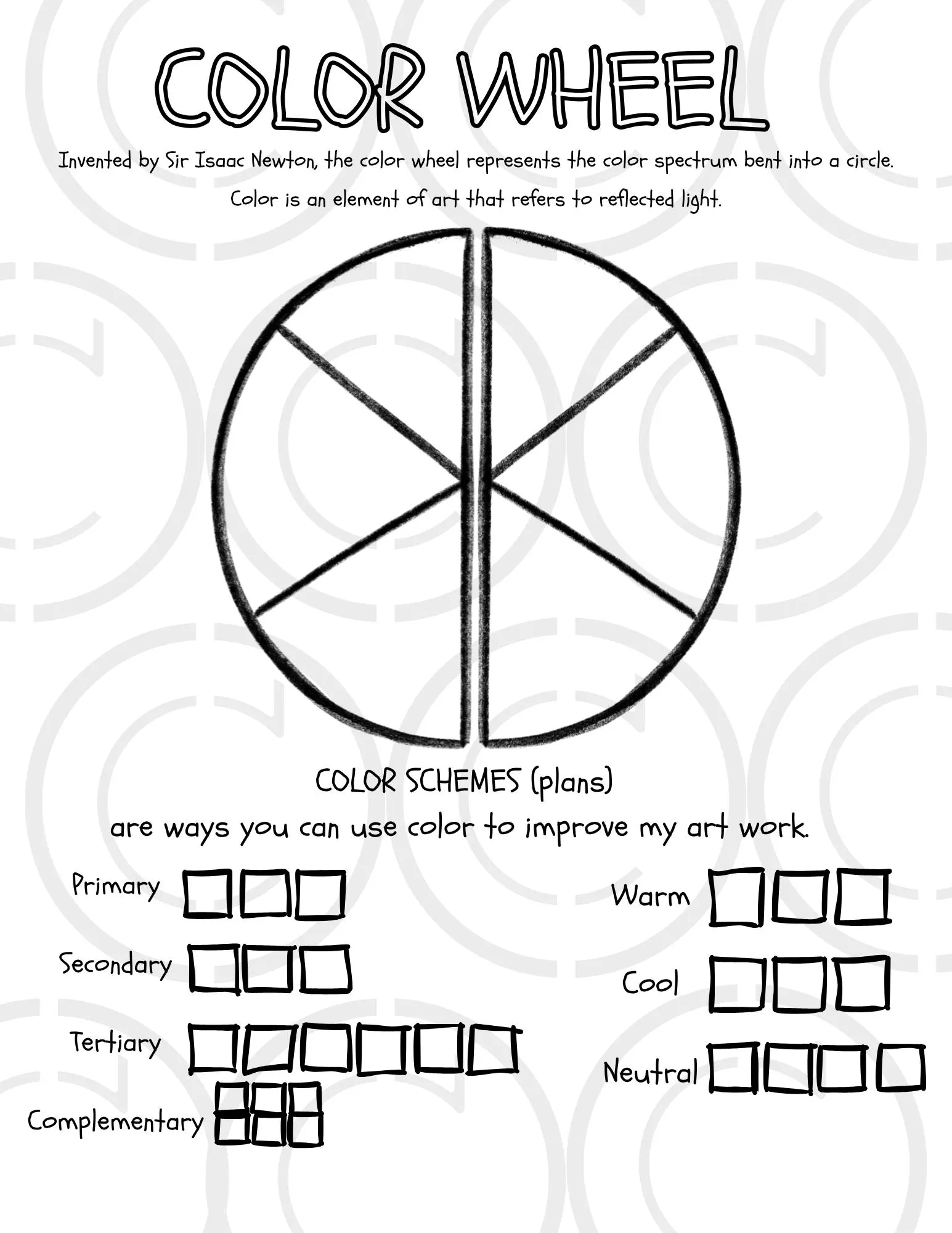 Color Spectrum worksheet featuring vibrant colors designed for third-grade students