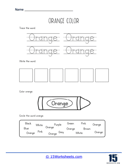 Third grade student practicing with a color spectrum worksheet for physical science class