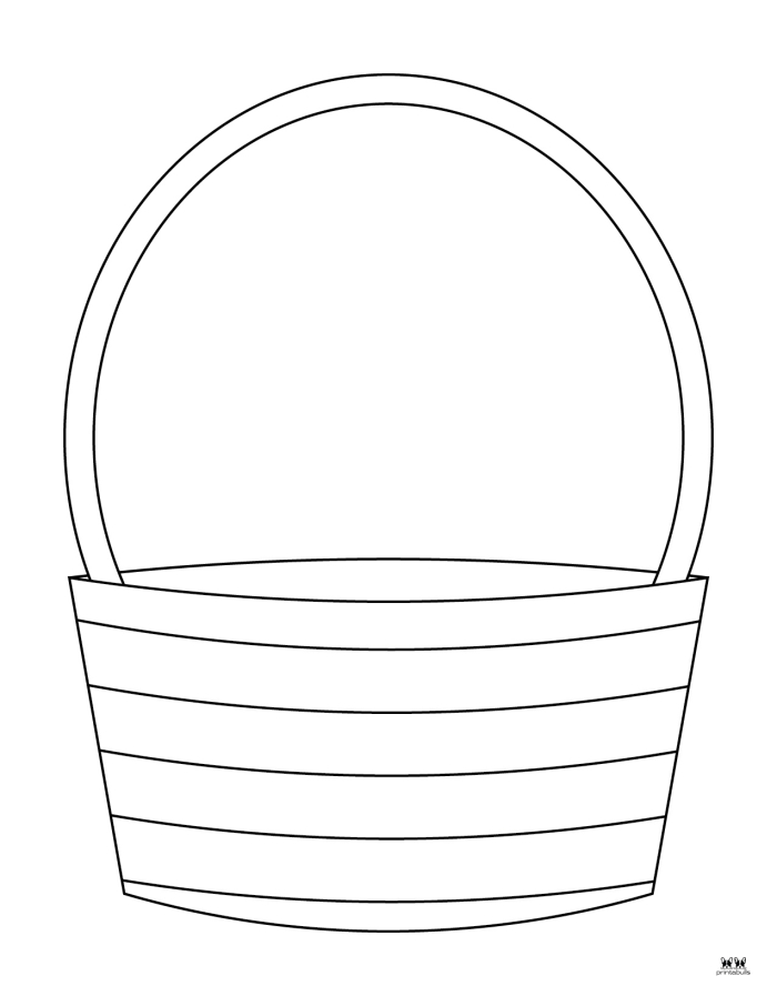 Kindergarten student coloring a festive Easter basket with three decorated eggs worksheet