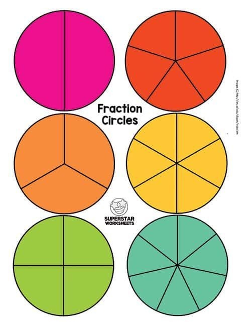 Color the Fractions worksheet for Third Grade